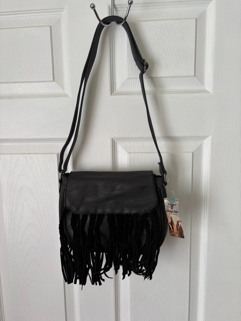 Black Fringe Crossbody Shoulder Bag - Heritage West